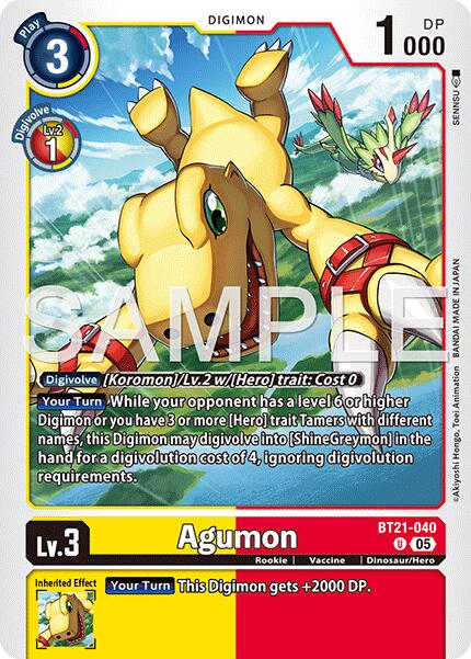 Agumon [BT21-040] [Advanced Booster Digimon Generation] | Anubis Games and Hobby