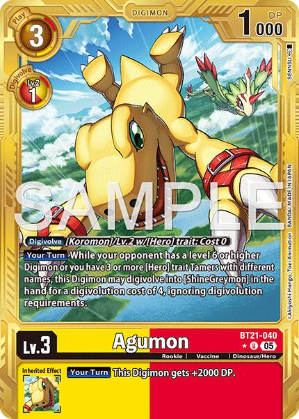 Agumon [BT21-040] (Alternate Art) [Advanced Booster Digimon Generation] | Anubis Games and Hobby