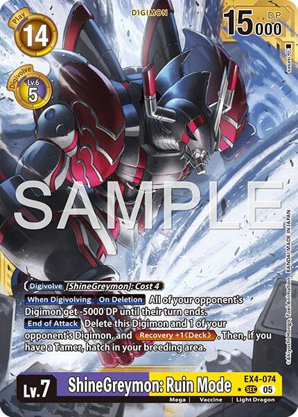 ShineGreymon: Ruin Mode [EX4-074] (Alternate Art) [Advanced Booster Digimon Generation] | Anubis Games and Hobby