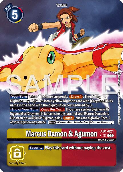 Marcus Damon & Agumon [AD1-021] (Alternate Art) [Advanced Booster Digimon Generation] | Anubis Games and Hobby