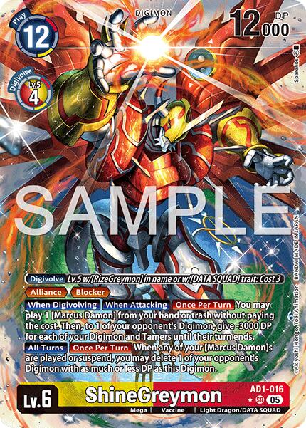 ShineGreymon [AD1-016] (Alternate Art) [Advanced Booster Digimon Generation] | Anubis Games and Hobby