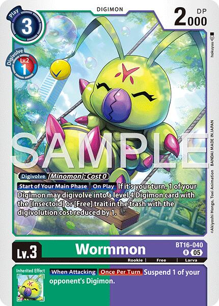 Wormmon [BT16-040] - BT16-040 (Reprint) [Advanced Booster Digimon Generation] | Anubis Games and Hobby