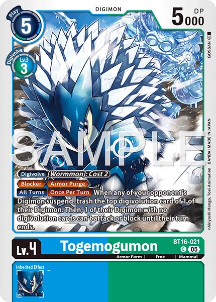 Togemogumon [BT16-021] (Foil Reprint) [Advanced Booster Digimon Generation] | Anubis Games and Hobby