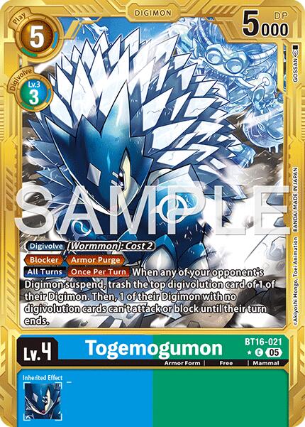 Togemogumon [BT16-021] (Gold Border) [Advanced Booster Digimon Generation] | Anubis Games and Hobby