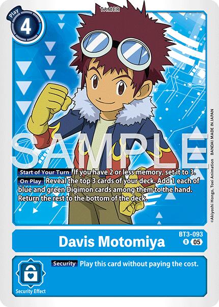 Davis Motomiya [BT3-093] (Reprint) [Advanced Booster Digimon Generation] | Anubis Games and Hobby
