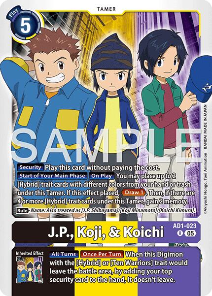 J.P., Koji, & Koichi [AD1-023] [Advanced Booster Digimon Generation] | Anubis Games and Hobby