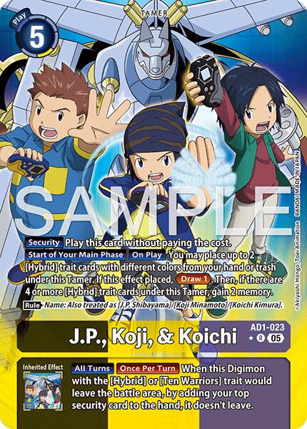 J.P., Koji, & Koichi [AD1-023] (Alternate Art) [Advanced Booster Digimon Generation] | Anubis Games and Hobby