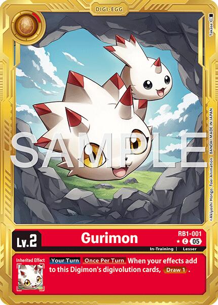 Gurimon [RB1-001] (Gold Border) [Advanced Booster Digimon Generation] | Anubis Games and Hobby