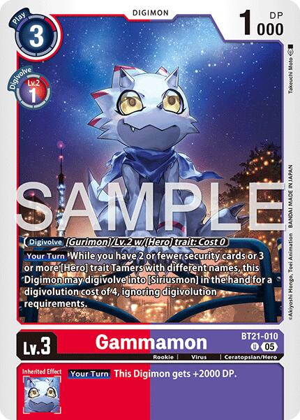 Gammamon [BT21-010] (Foil Reprint) [Advanced Booster Digimon Generation] | Anubis Games and Hobby