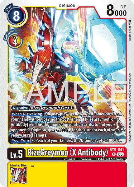 RizeGreymon [BT9-041] (X Antibody) (Reprint) [Advanced Booster Digimon Generation] | Anubis Games and Hobby