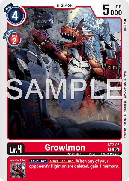 Growlmon [ST7-05] (Reprint) [Advanced Booster Digimon Generation] | Anubis Games and Hobby