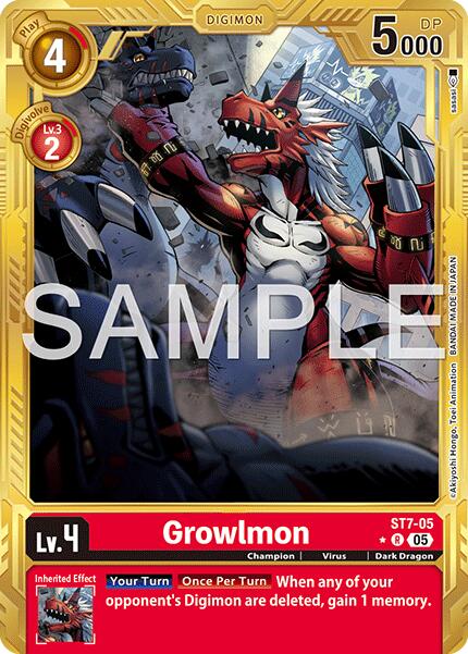 Growlmon [ST7-05] (Gold Border) [Advanced Booster Digimon Generation] | Anubis Games and Hobby