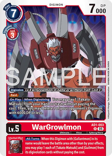WarGrowlmon [AD1-003] [Advanced Booster Digimon Generation] | Anubis Games and Hobby