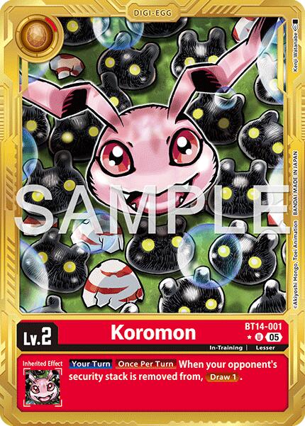 Koromon [BT14-001] (Gold Border) [Advanced Booster Digimon Generation] | Anubis Games and Hobby