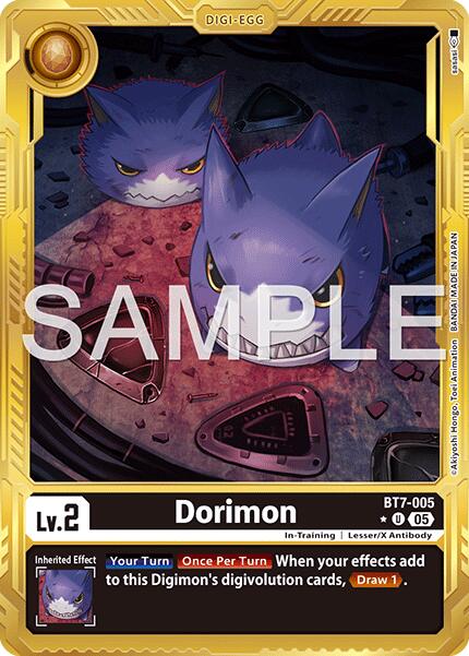 Dorimon [BT7-005] (Gold Border) [Advanced Booster Digimon Generation] | Anubis Games and Hobby