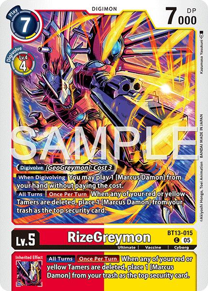 RizeGreymon [BT13-015] (Foil Reprint) [Advanced Booster Digimon Generation] | Anubis Games and Hobby