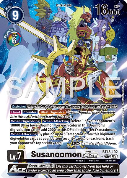 Susanoomon ACE [BT18-102] (Alternate Art) [Advanced Booster Digimon Generation] | Anubis Games and Hobby