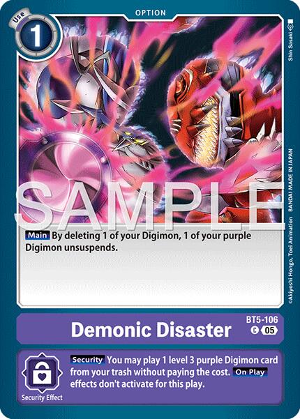 Demonic Disaster [BT5-106] (Foil Reprint) [Advanced Booster Digimon Generation] | Anubis Games and Hobby