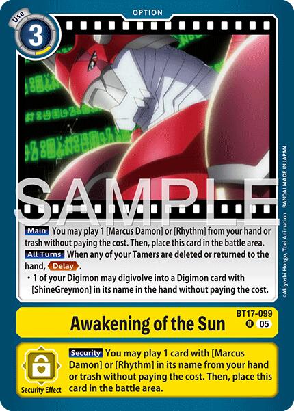Awakening of the Sun [BT17-099] (Foil Reprint) [Advanced Booster Digimon Generation] | Anubis Games and Hobby