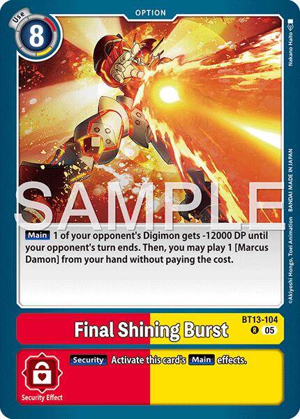 Final Shining Burst [BT13-104] (Reprint) [Advanced Booster Digimon Generation] | Anubis Games and Hobby