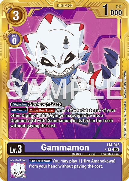 Gammamon [LM-016] (Gold Border) [Advanced Booster Digimon Generation] | Anubis Games and Hobby