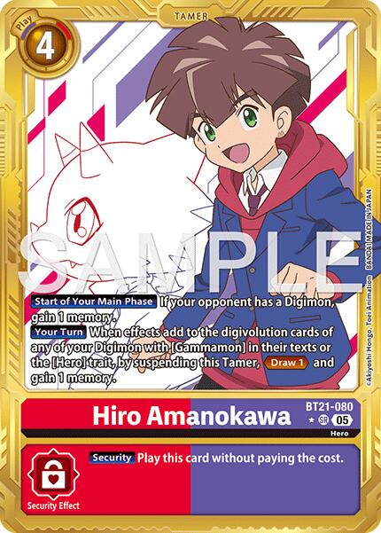Hiro Amanokawa [BT21-080] (Gold Border) [Advanced Booster Digimon Generation] | Anubis Games and Hobby