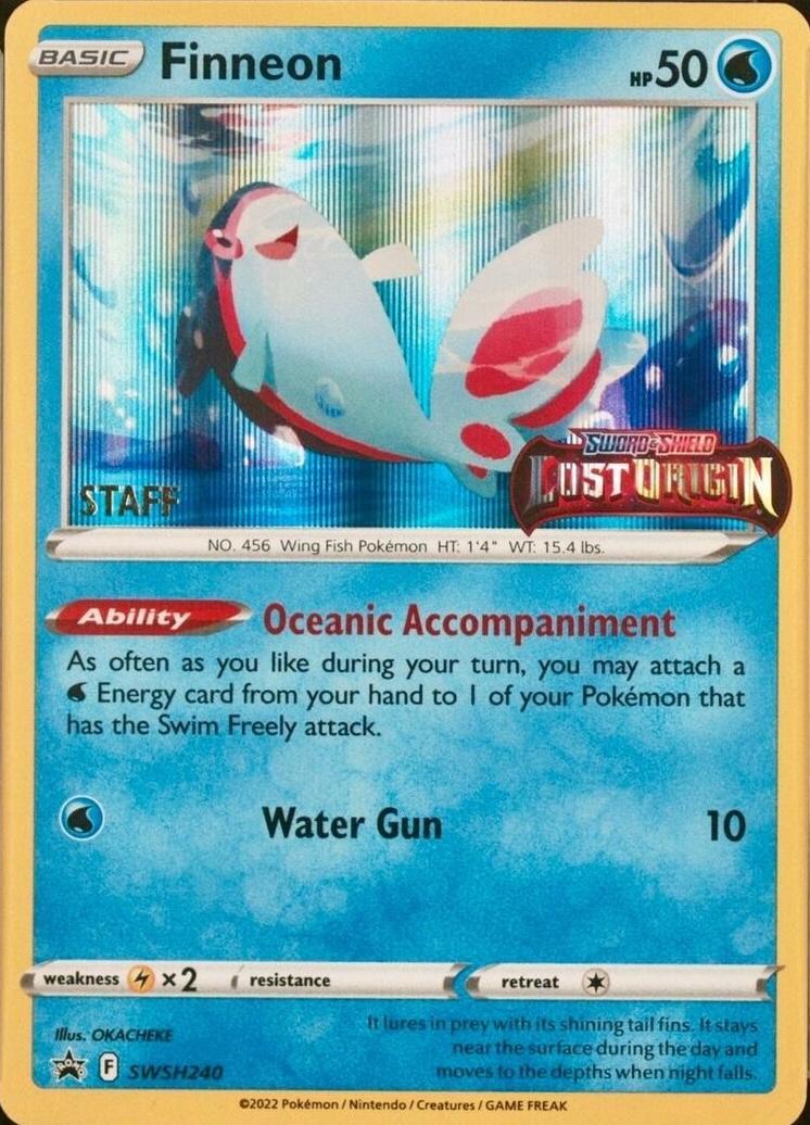 Finneon (SWSH240) (Prerelease Staff) [Sword & Shield: Black Star Promos] | Anubis Games and Hobby