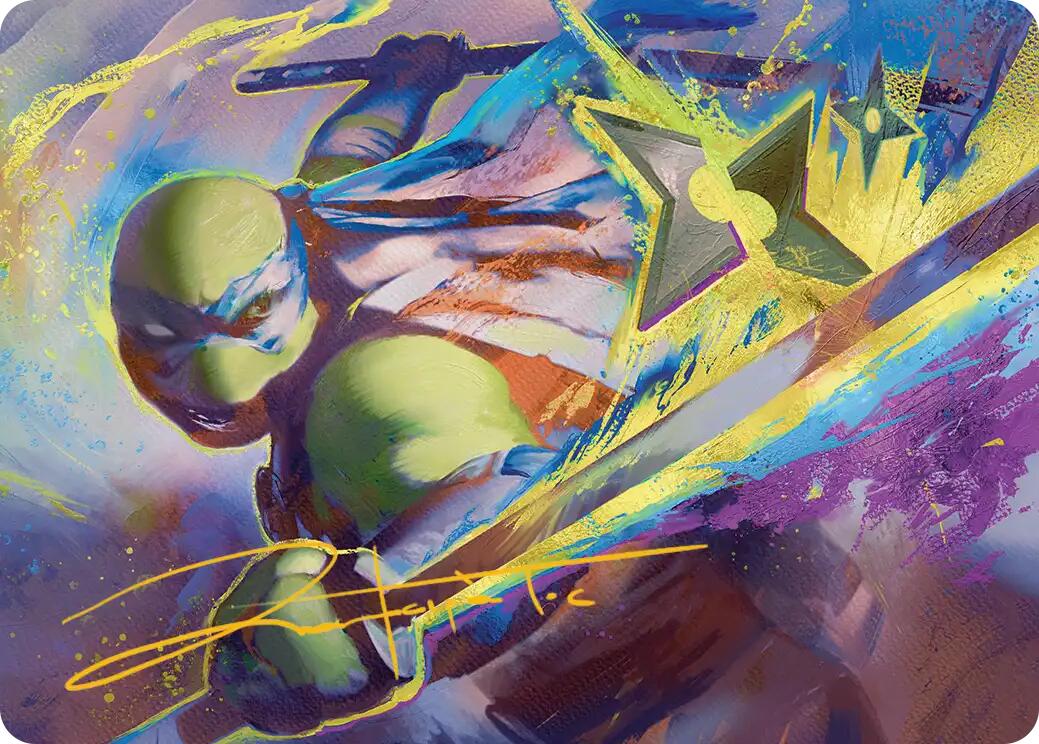 Leonardo's Technique Art Card (Gold-Stamped Signature) [Teenage Mutant Ninja Turtles Art Series] | Anubis Games and Hobby