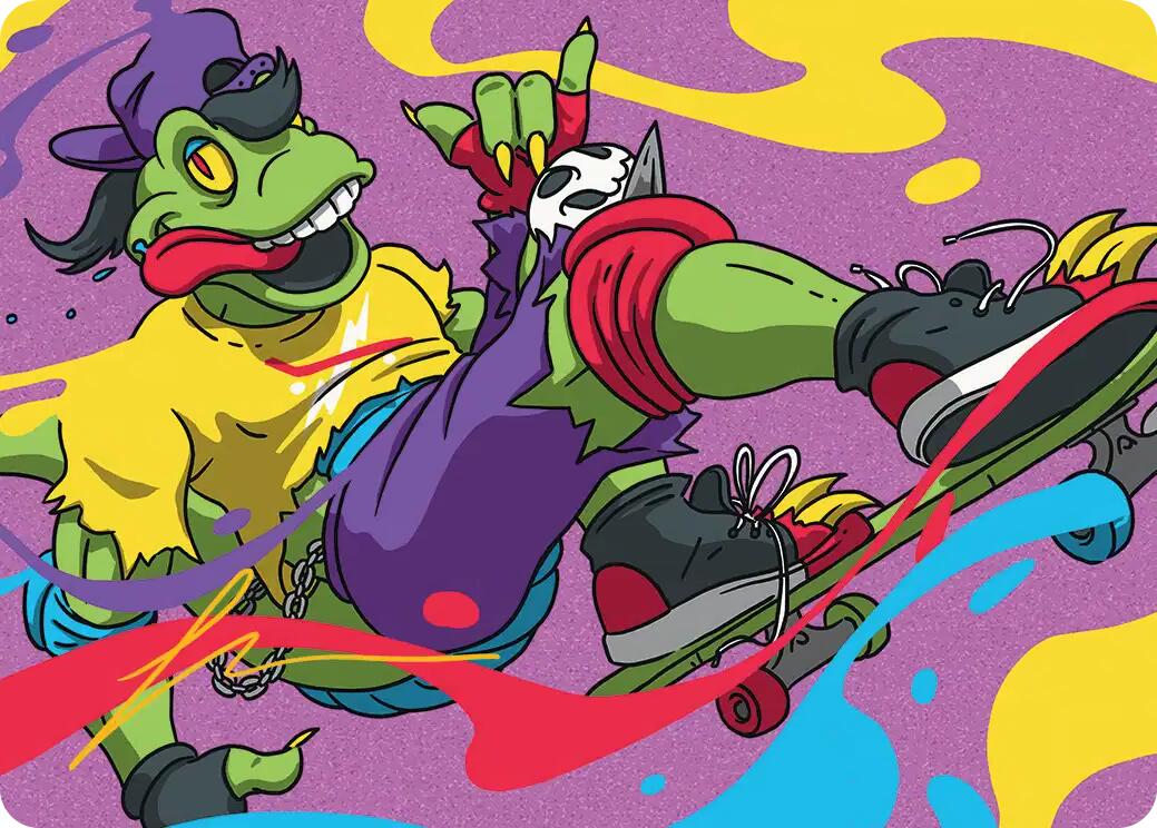 Mondo Gecko Art Card (Gold-Stamped Signature) [Teenage Mutant Ninja Turtles Art Series] | Anubis Games and Hobby