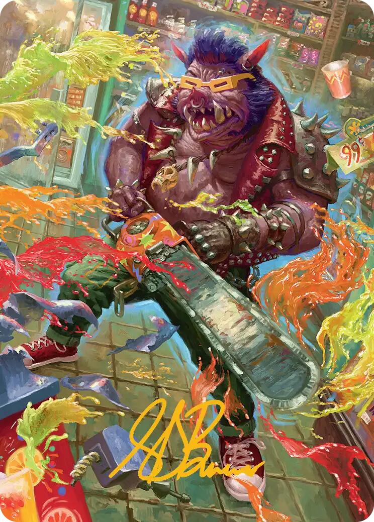 Bebop, Porcine Punk Art Card (Gold-Stamped Signature) [Teenage Mutant Ninja Turtles Art Series] | Anubis Games and Hobby