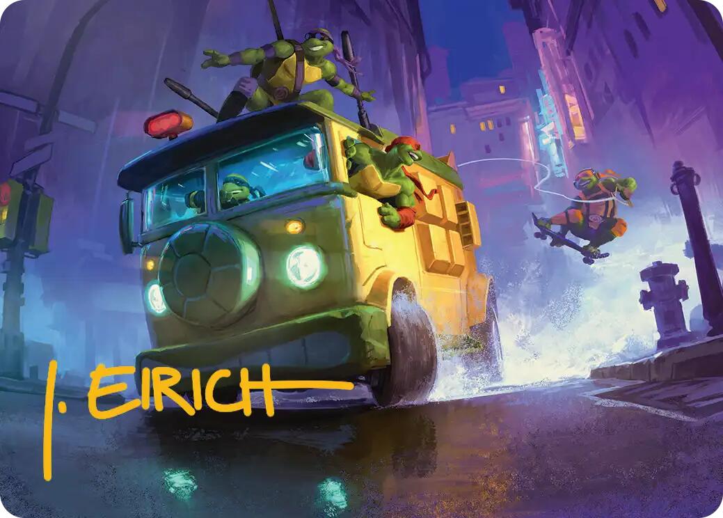Turtle Van Art Card (Gold-Stamped Signature) [Teenage Mutant Ninja Turtles Art Series] | Anubis Games and Hobby