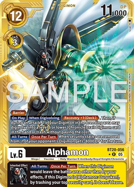 Alphamon [BT20-056] (Gold Border) [Advanced Booster Digimon Generation] | Anubis Games and Hobby