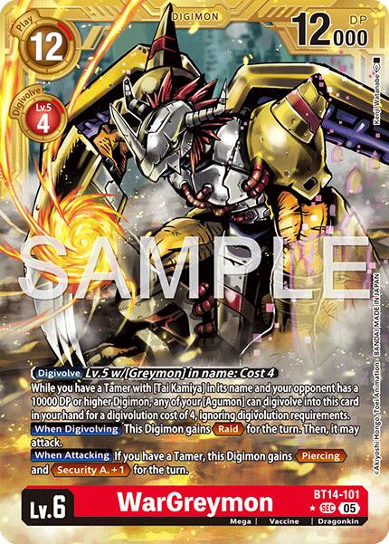 WarGreymon [BT14-101] - BT14-101 (Gold Border) [Advanced Booster Digimon Generation] | Anubis Games and Hobby