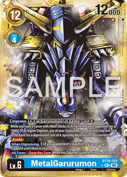 MetalGarurumon [BT15-101] (Gold Border) [Advanced Booster Digimon Generation] | Anubis Games and Hobby