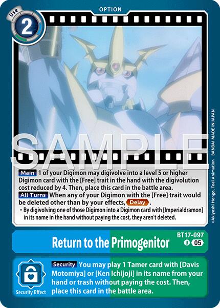 Return to the Primogenitor [BT17-097] (Foil Reprint) [Advanced Booster Digimon Generation] | Anubis Games and Hobby