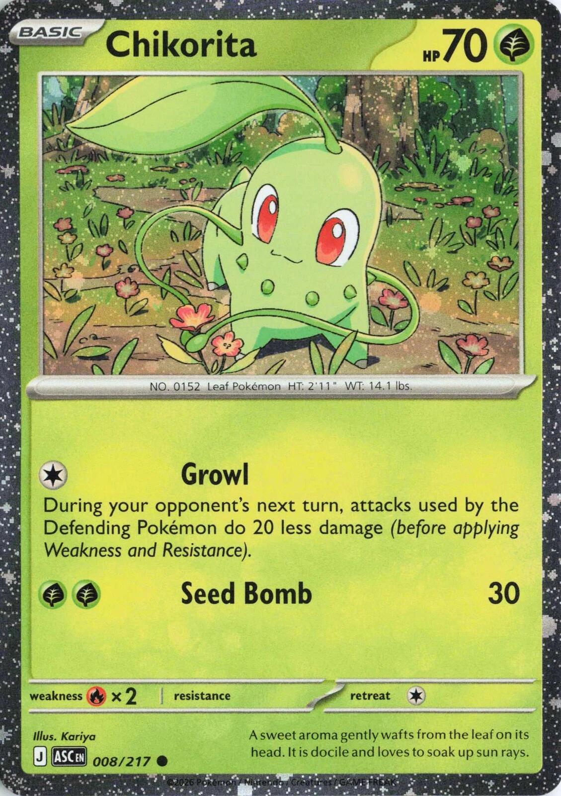 Chikorita (008/217) (Cosmos Holo) [Miscellaneous Cards] | Anubis Games and Hobby