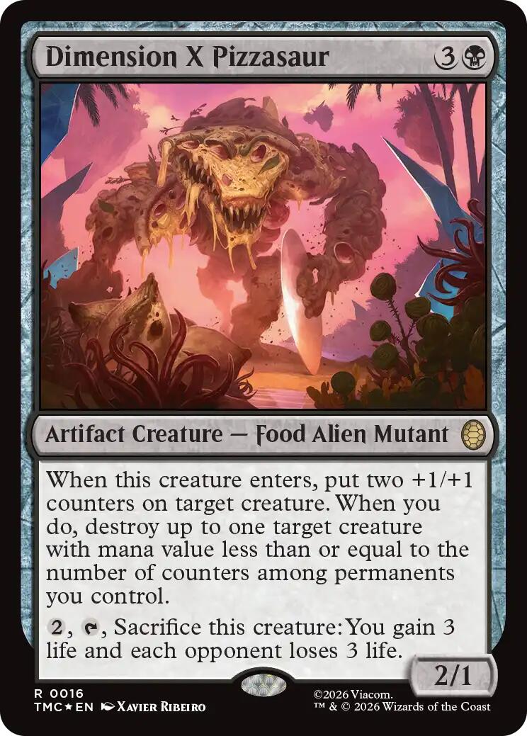 Dimension X Pizzasaur (Surge Foil) [Teenage Mutant Ninja Turtles Commander] | Anubis Games and Hobby