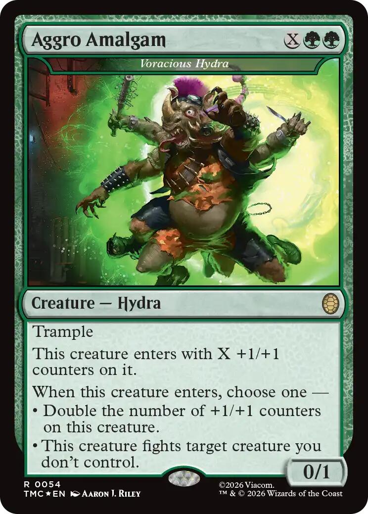 Aggro Amalgam - Voracious Hydra (Surge Foil) [Teenage Mutant Ninja Turtles Commander] | Anubis Games and Hobby