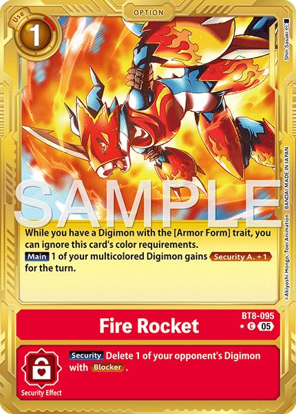 Fire Rocket [BT8-095] (Gold Border) [Advanced Booster Digimon Generation] | Anubis Games and Hobby