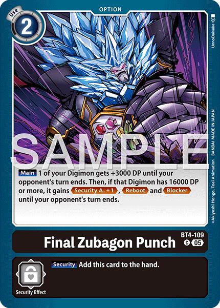 Final Zubagon Punch [BT4-109] (Foil Reprint) [Advanced Booster Digimon Generation] | Anubis Games and Hobby