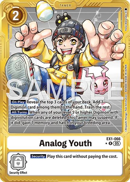 Analog Youth [EX1-066] (Gold Border) [Advanced Booster Digimon Generation] | Anubis Games and Hobby