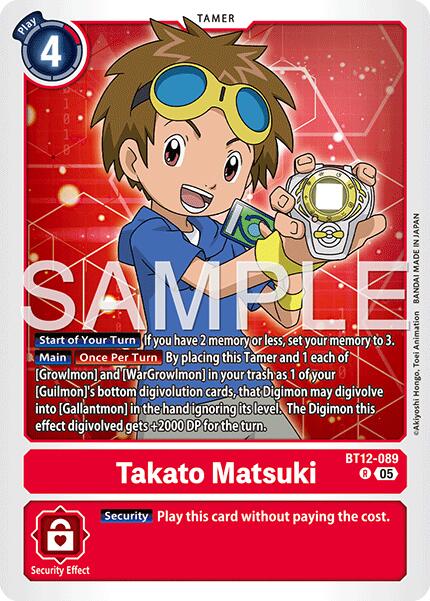 Takato Matsuki [BT12-089] (Reprint) [Advanced Booster Digimon Generation] | Anubis Games and Hobby