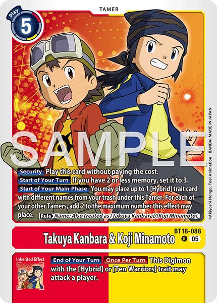 Takuya Kanbara & Koji Minamoto [BT18-088] (Reprint) [Advanced Booster Digimon Generation] | Anubis Games and Hobby