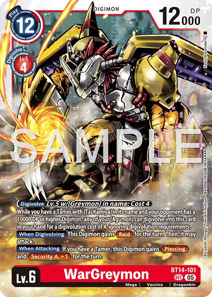 WarGreymon [BT14-101] (Reprint) [Advanced Booster Digimon Generation] | Anubis Games and Hobby