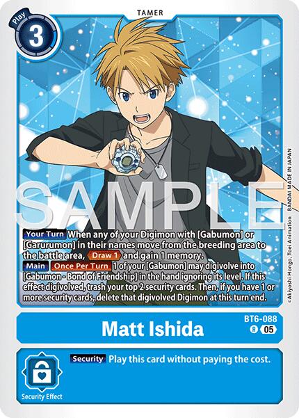 Matt Ishida [BT6-088] (Reprint) [Advanced Booster Digimon Generation] | Anubis Games and Hobby