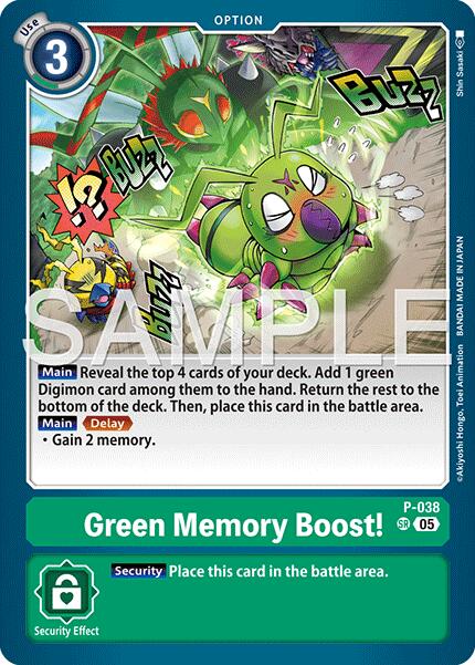 Green Memory Boost! [P-038] (Reprint) [Advanced Booster Digimon Generation] | Anubis Games and Hobby