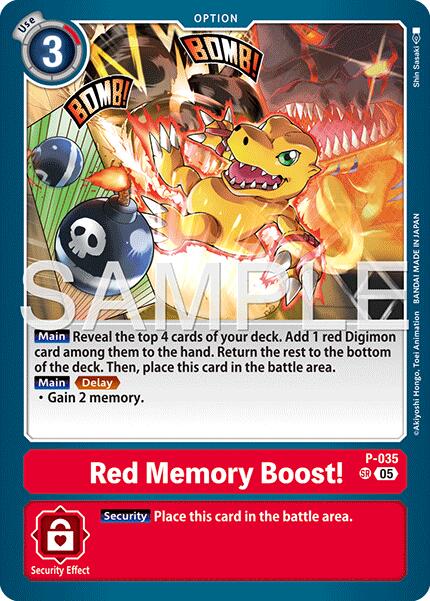 Red Memory Boost! [P-035] (Reprint) [Advanced Booster Digimon Generation] | Anubis Games and Hobby