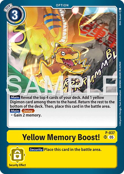 Yellow Memory Boost! [P-037] (Reprint) [Advanced Booster Digimon Generation] | Anubis Games and Hobby