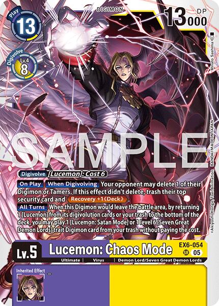 Lucemon: Chaos Mode [EX6-054] (Reprint) [Advanced Booster Digimon Generation] | Anubis Games and Hobby