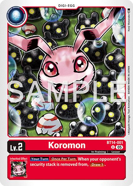 Koromon [BT14-001] - BT14-001 (Reprint) [Advanced Booster Digimon Generation] | Anubis Games and Hobby